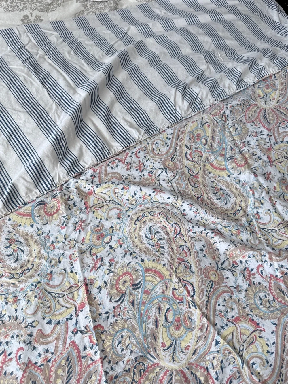 Ralph Lauren Classic Paisley Queen Duvet Stripe Reverse